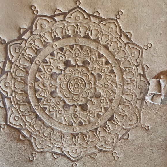 Leather wrap binder lined  journal 5” x 7” with mandala stamp - Picture 2 of 6